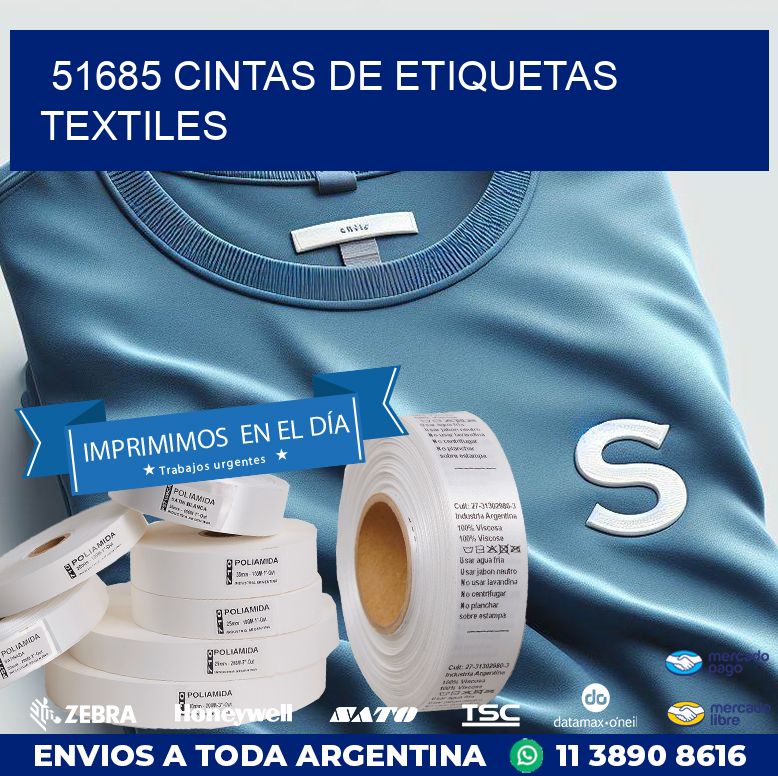 51685 CINTAS DE ETIQUETAS TEXTILES