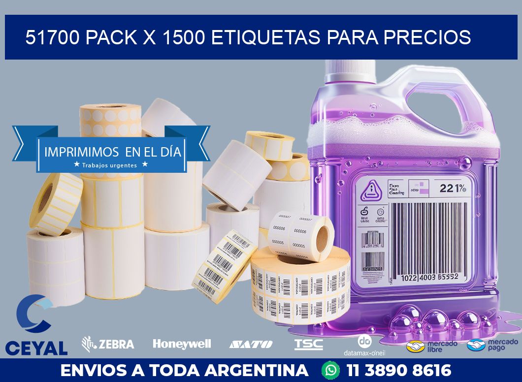 51700 PACK X 1500 ETIQUETAS PARA PRECIOS