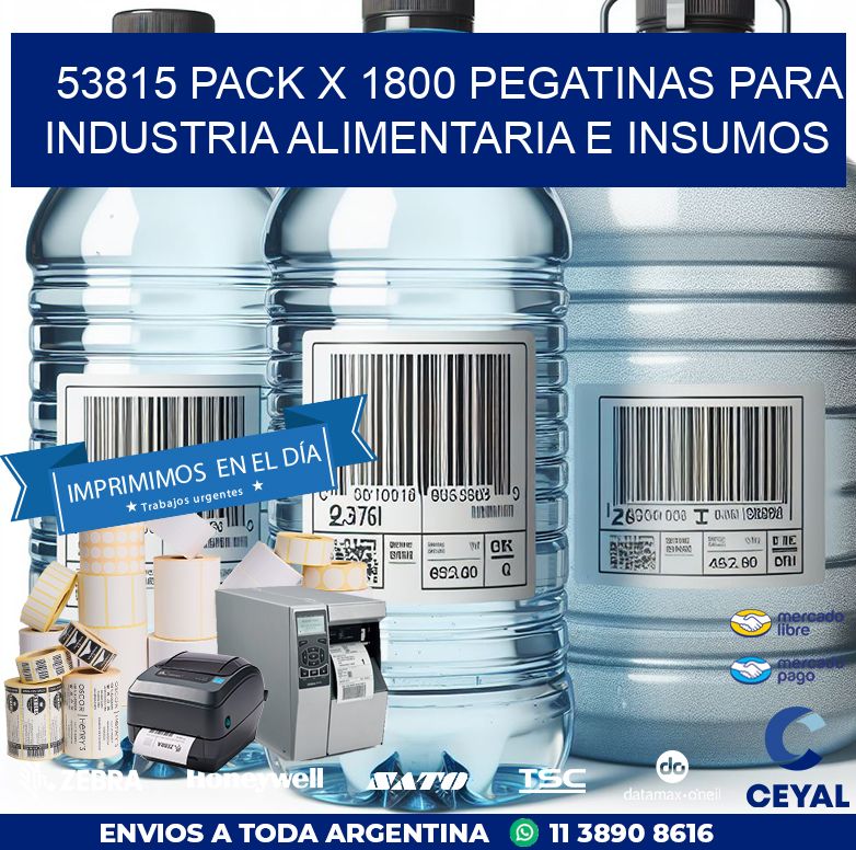 53815 PACK X 1800 PEGATINAS PARA INDUSTRIA ALIMENTARIA E INSUMOS