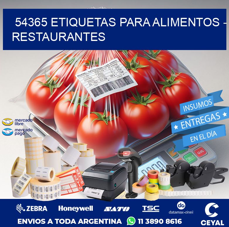 54365 ETIQUETAS PARA ALIMENTOS - RESTAURANTES