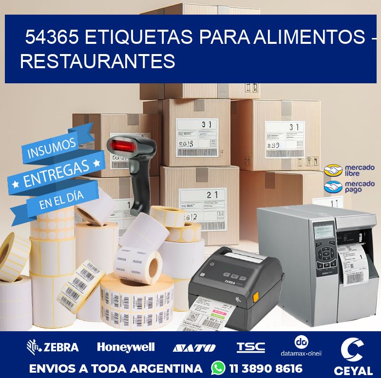 54365 ETIQUETAS PARA ALIMENTOS - RESTAURANTES