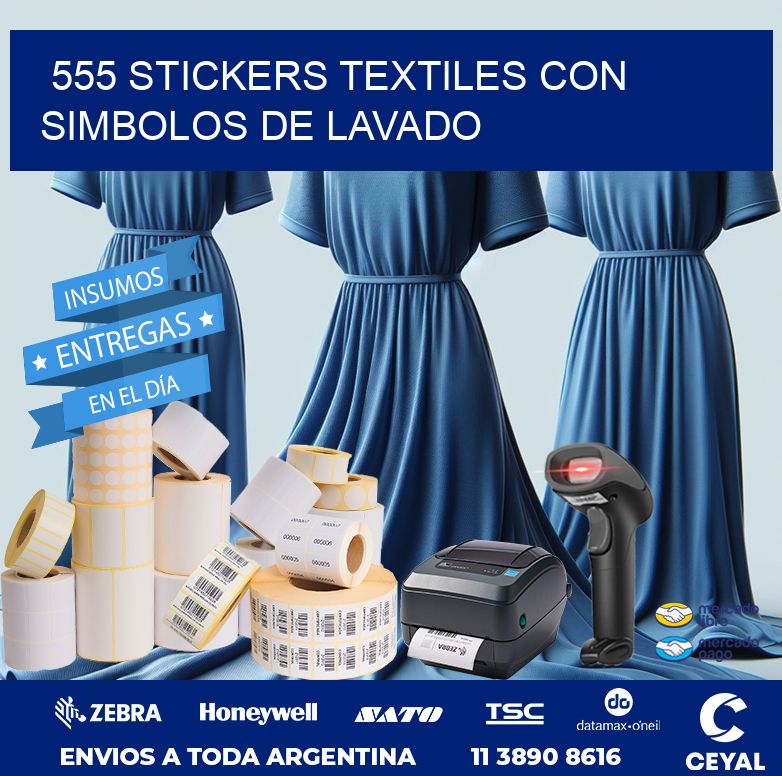 555 STICKERS TEXTILES CON SIMBOLOS DE LAVADO