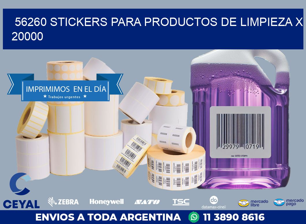 56260 STICKERS PARA PRODUCTOS DE LIMPIEZA X 20000