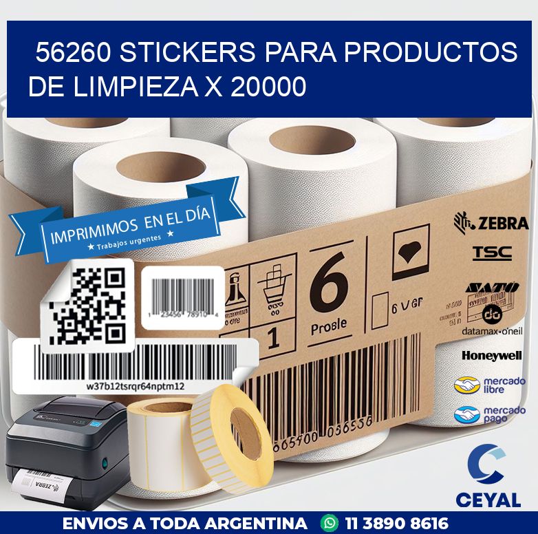 56260 STICKERS PARA PRODUCTOS DE LIMPIEZA X 20000