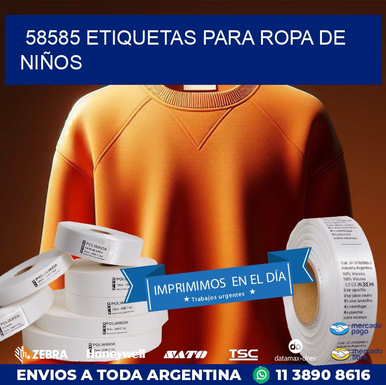 58585 ETIQUETAS PARA ROPA DE NIÑOS