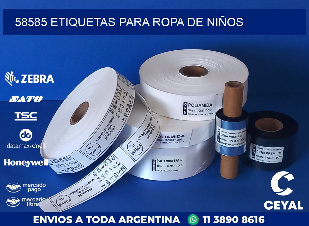 58585 ETIQUETAS PARA ROPA DE NIÑOS