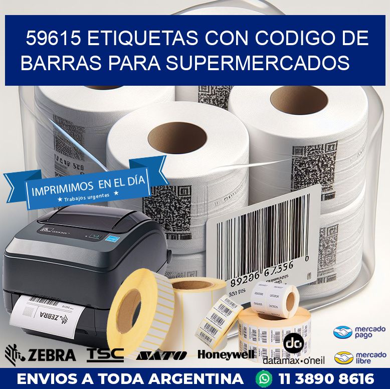 59615 ETIQUETAS CON CODIGO DE BARRAS PARA SUPERMERCADOS