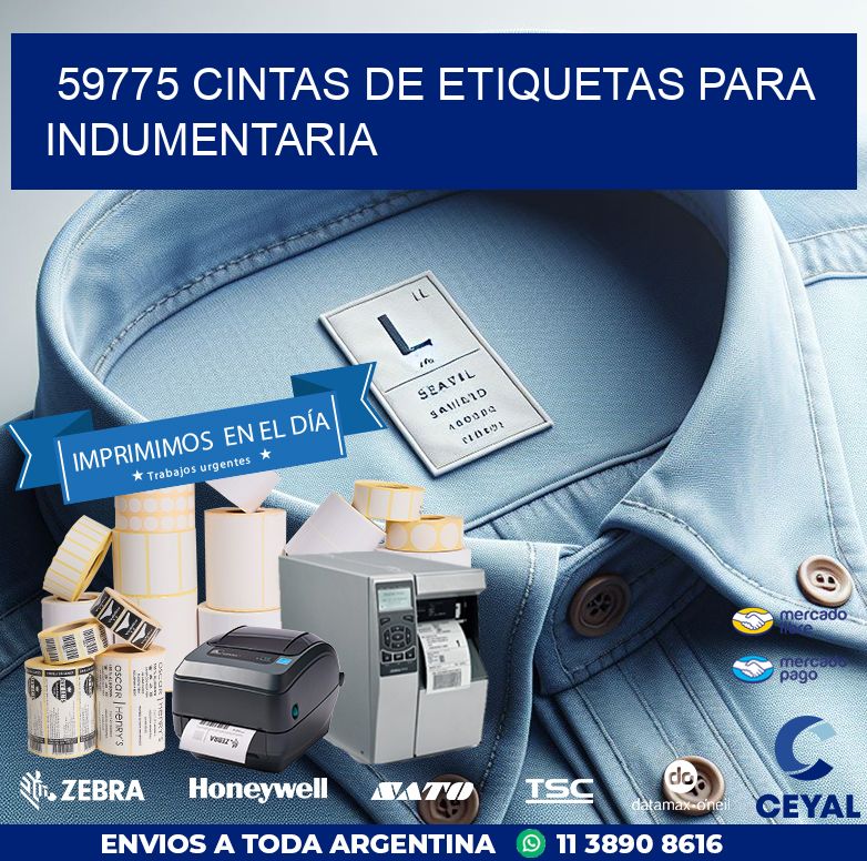 59775 CINTAS DE ETIQUETAS PARA INDUMENTARIA