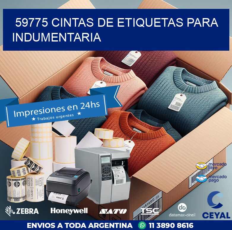 59775 CINTAS DE ETIQUETAS PARA INDUMENTARIA