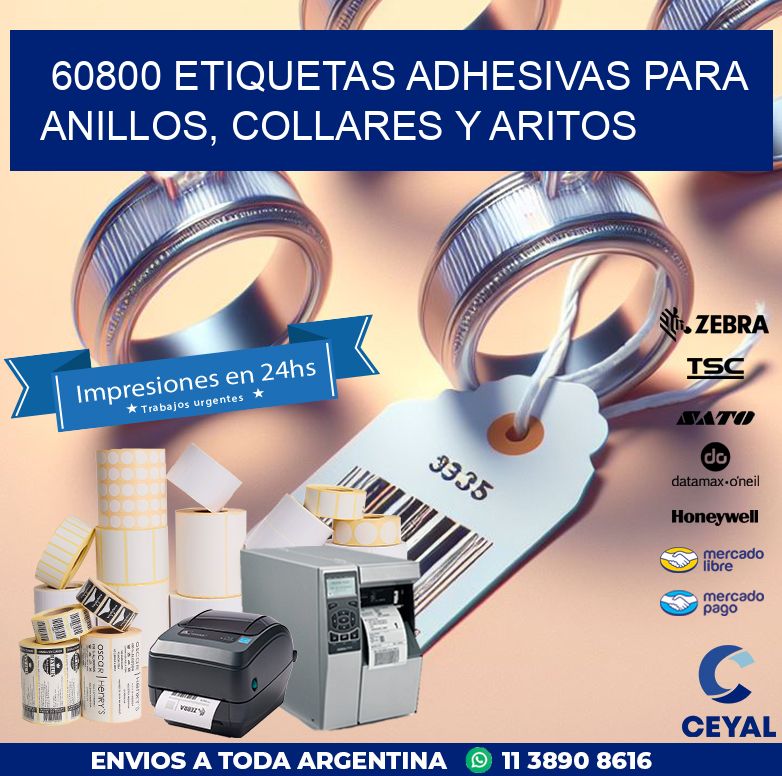 60800 ETIQUETAS ADHESIVAS PARA ANILLOS, COLLARES Y ARITOS