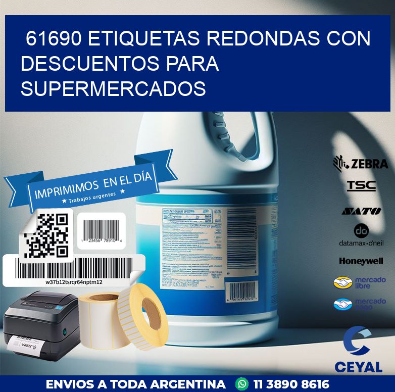 61690 ETIQUETAS REDONDAS CON DESCUENTOS PARA SUPERMERCADOS