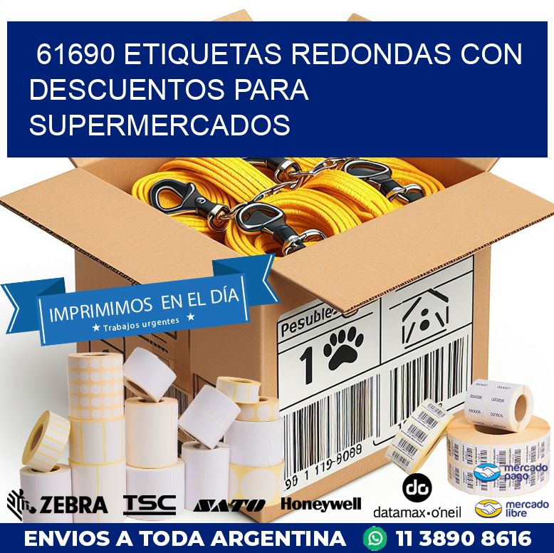 61690 ETIQUETAS REDONDAS CON DESCUENTOS PARA SUPERMERCADOS