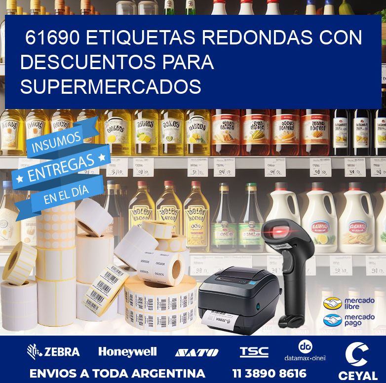 61690 ETIQUETAS REDONDAS CON DESCUENTOS PARA SUPERMERCADOS