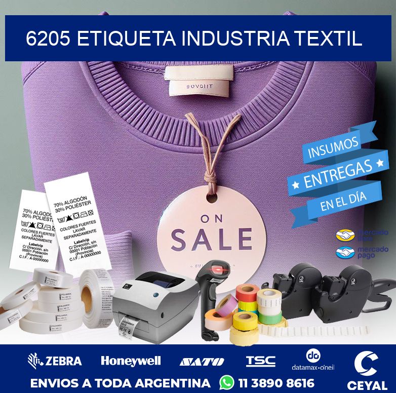 6205 ETIQUETA INDUSTRIA TEXTIL