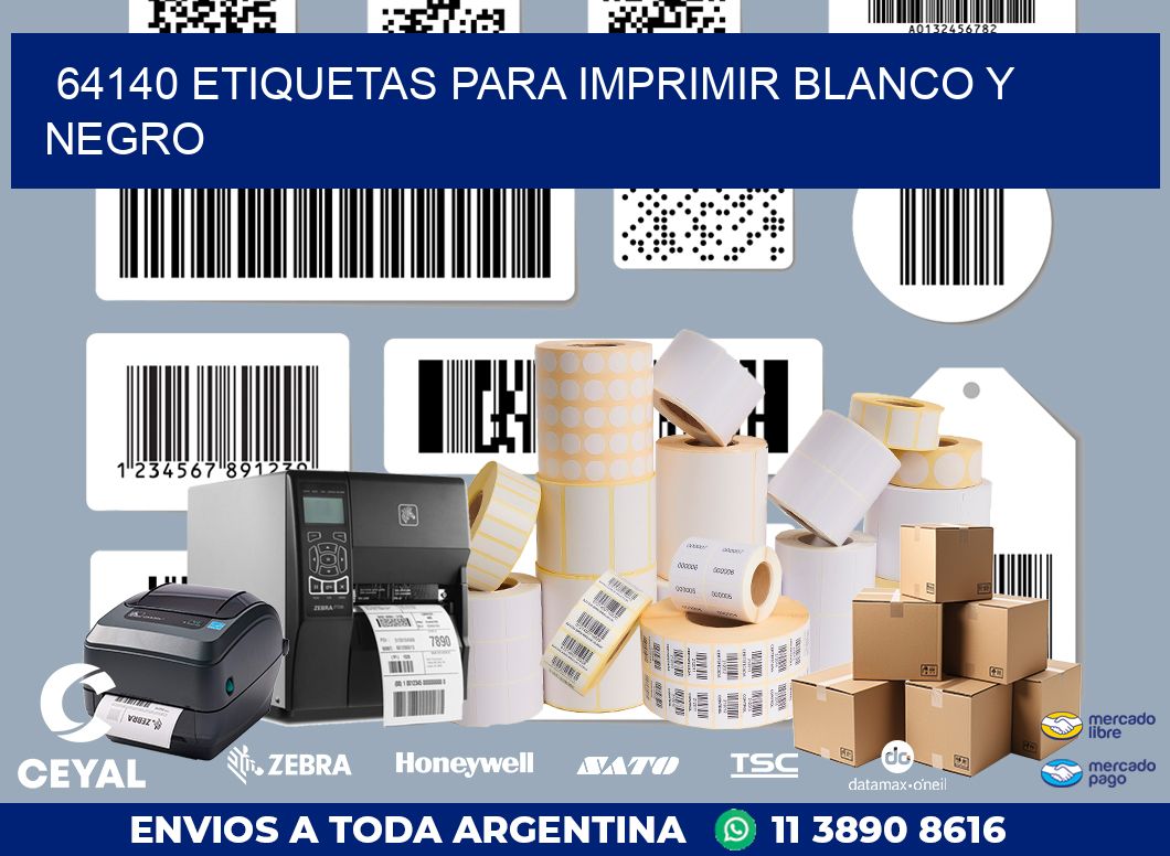 64140 ETIQUETAS PARA IMPRIMIR BLANCO Y NEGRO