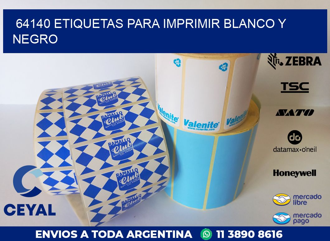 64140 ETIQUETAS PARA IMPRIMIR BLANCO Y NEGRO