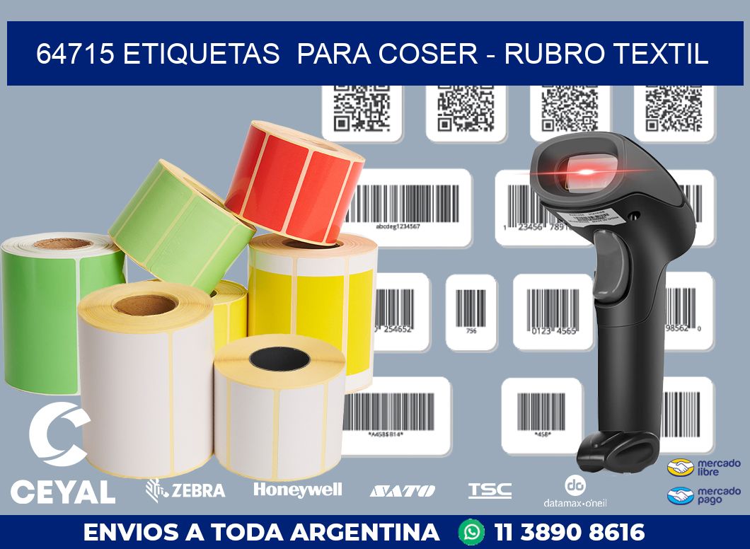 64715 ETIQUETAS  PARA COSER - RUBRO TEXTIL