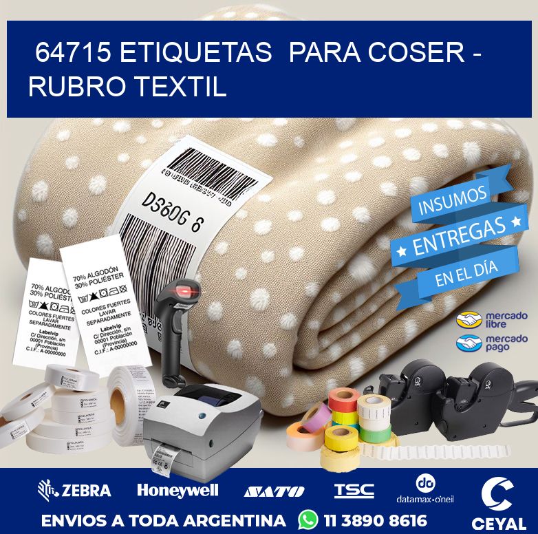 64715 ETIQUETAS  PARA COSER – RUBRO TEXTIL