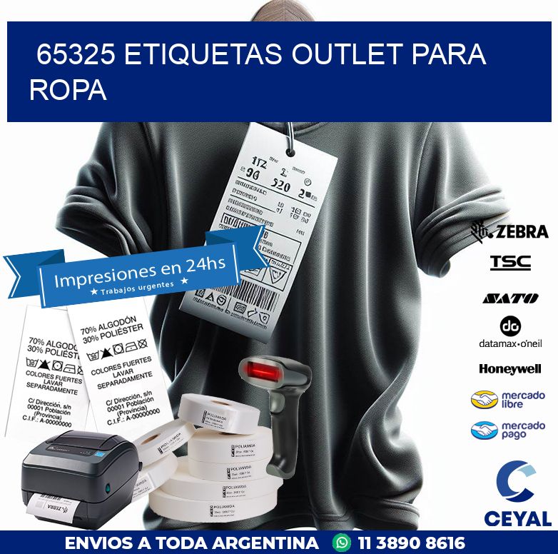 65325 ETIQUETAS OUTLET PARA ROPA