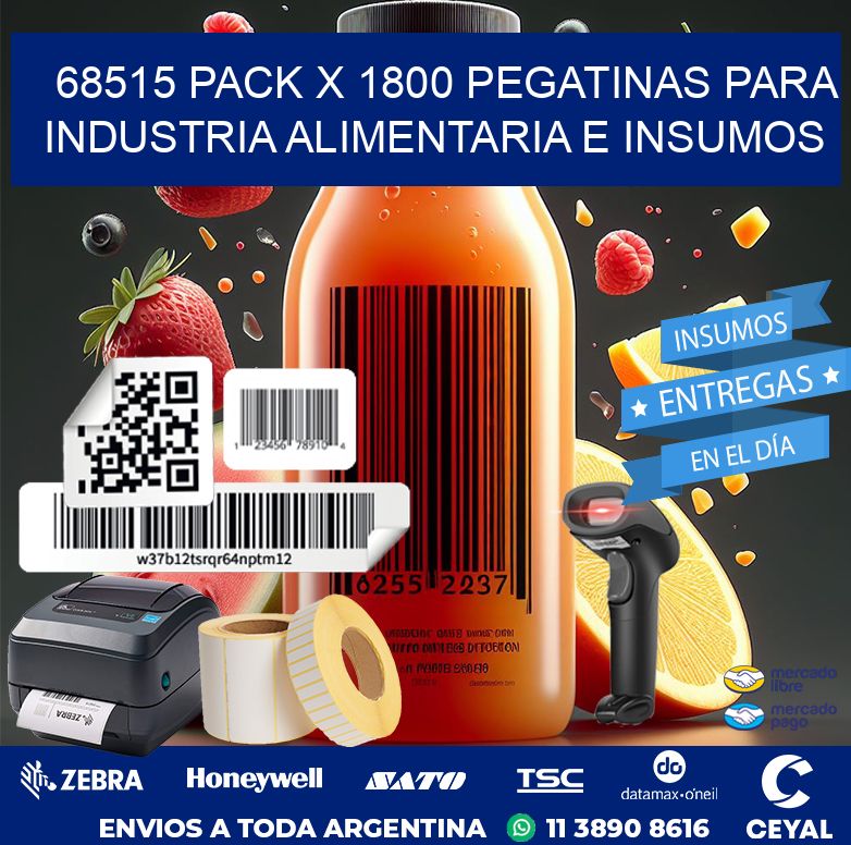 68515 PACK X 1800 PEGATINAS PARA INDUSTRIA ALIMENTARIA E INSUMOS