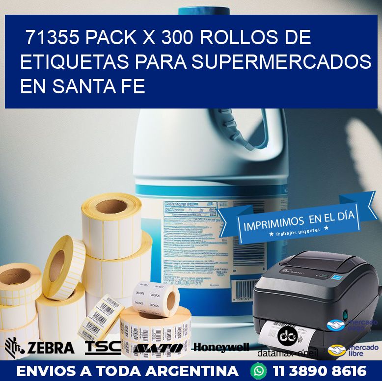 71355 PACK X 300 ROLLOS DE ETIQUETAS PARA SUPERMERCADOS EN SANTA FE