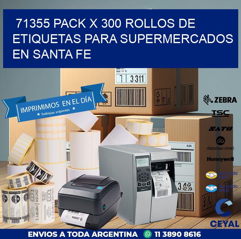 71355 PACK X 300 ROLLOS DE ETIQUETAS PARA SUPERMERCADOS EN SANTA FE