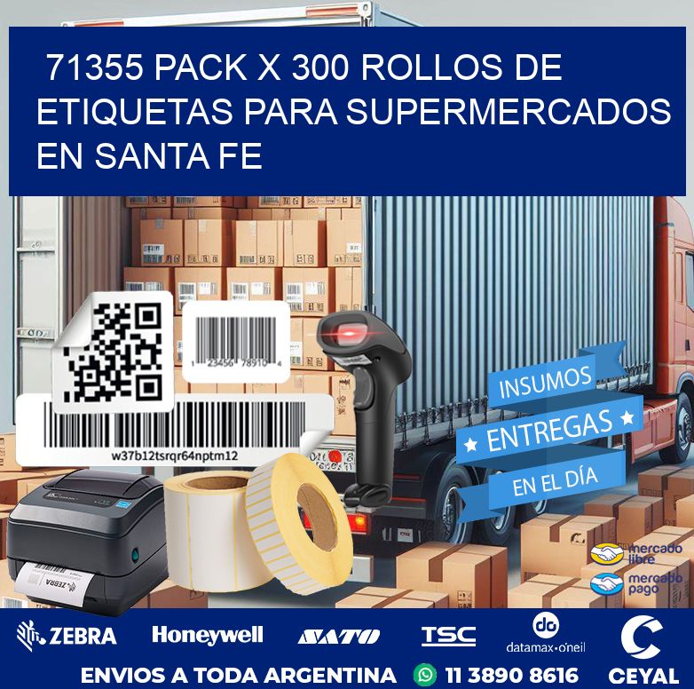 71355 PACK X 300 ROLLOS DE ETIQUETAS PARA SUPERMERCADOS EN SANTA FE