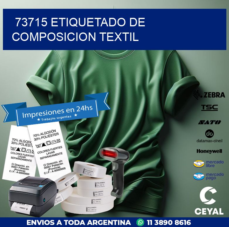 73715 ETIQUETADO DE COMPOSICION TEXTIL