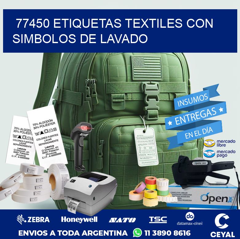 77450 ETIQUETAS TEXTILES CON SIMBOLOS DE LAVADO