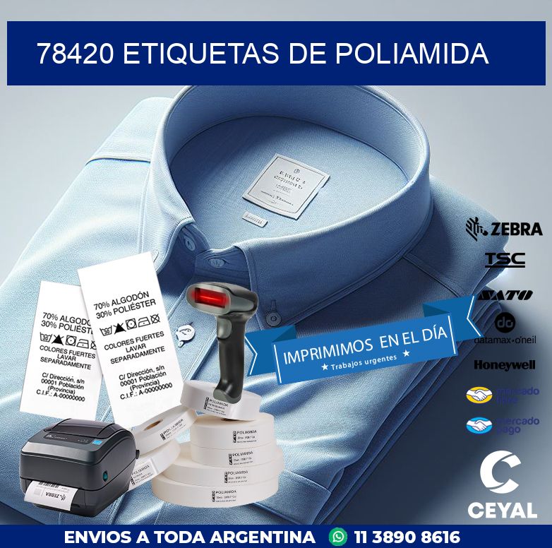 78420 ETIQUETAS DE POLIAMIDA