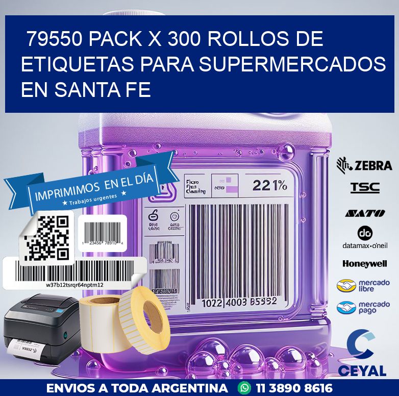 79550 PACK X 300 ROLLOS DE ETIQUETAS PARA SUPERMERCADOS EN SANTA FE