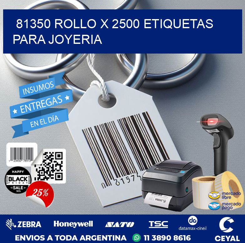 81350 ROLLO X 2500 ETIQUETAS PARA JOYERIA