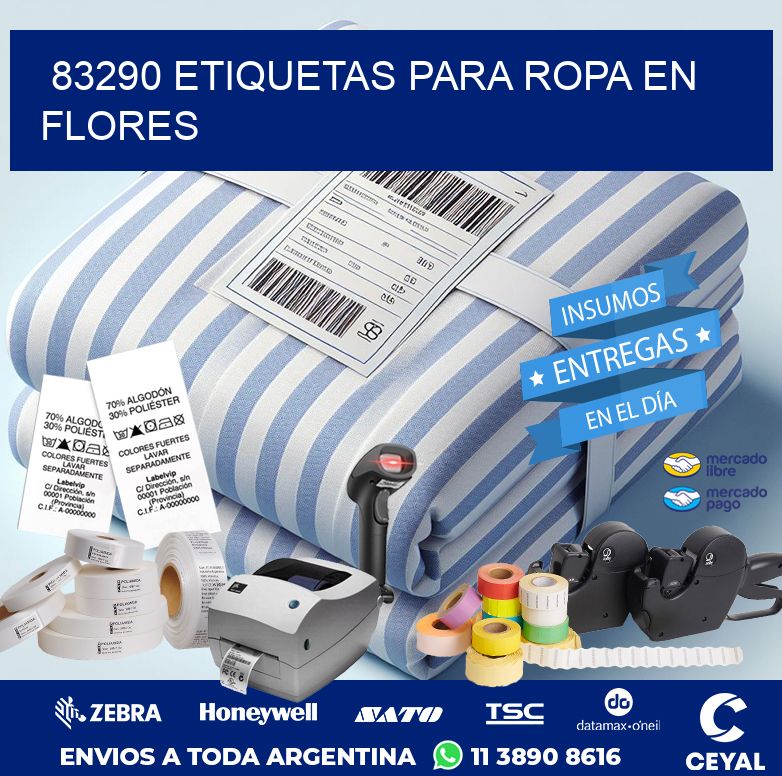 83290 ETIQUETAS PARA ROPA EN FLORES