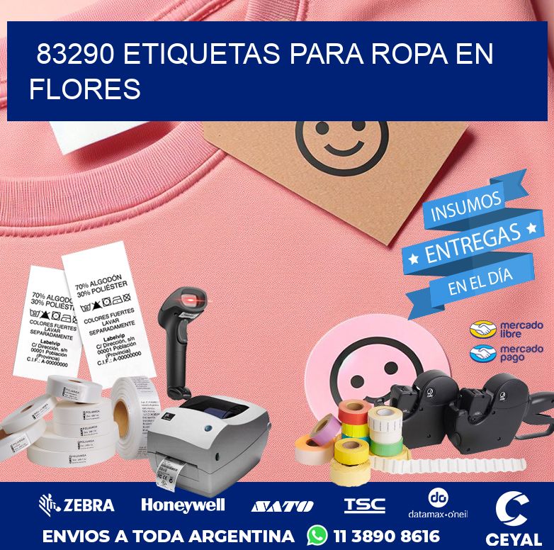 83290 ETIQUETAS PARA ROPA EN FLORES