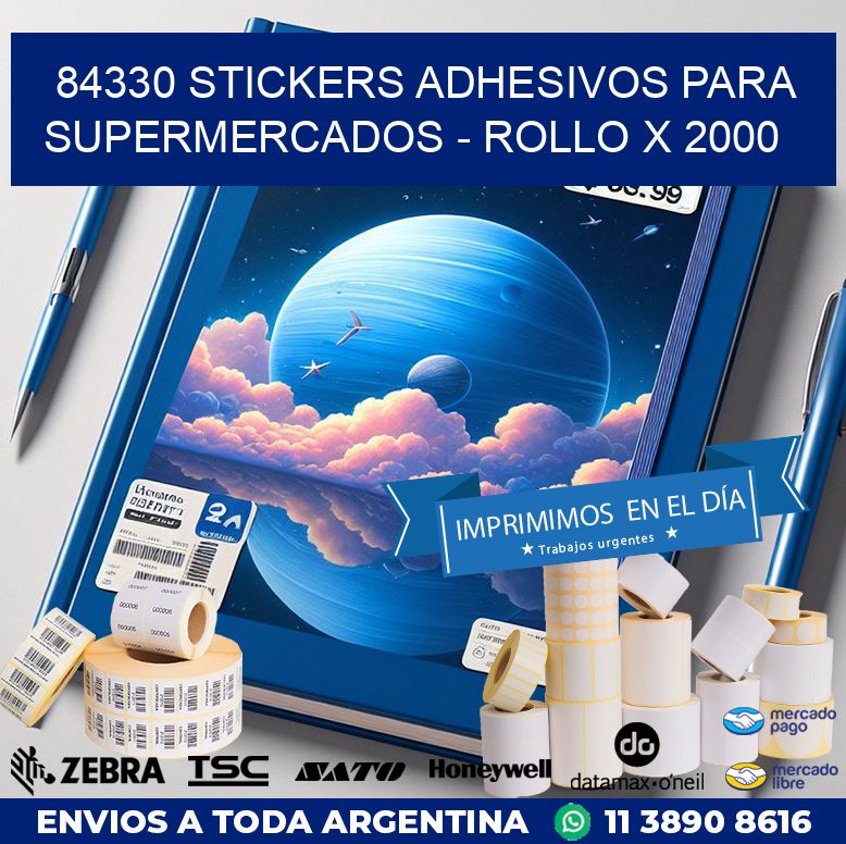 84330 STICKERS ADHESIVOS PARA SUPERMERCADOS - ROLLO X 2000