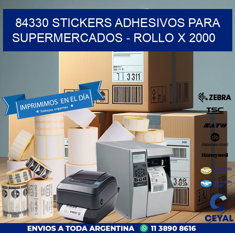 84330 STICKERS ADHESIVOS PARA SUPERMERCADOS - ROLLO X 2000