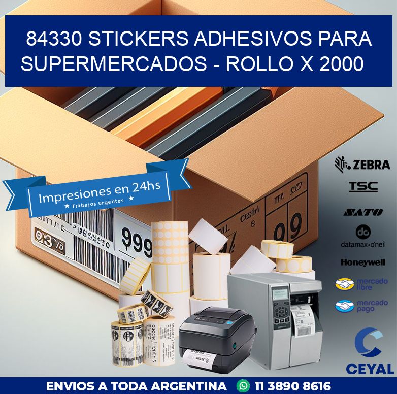 84330 STICKERS ADHESIVOS PARA SUPERMERCADOS - ROLLO X 2000