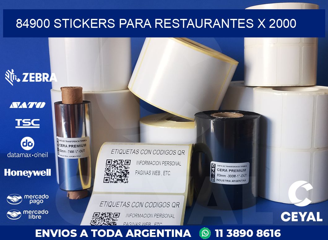 84900 STICKERS PARA RESTAURANTES X 2000