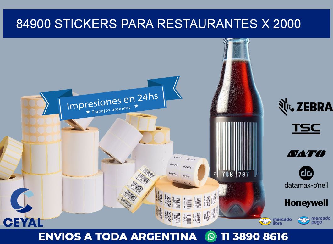 84900 STICKERS PARA RESTAURANTES X 2000