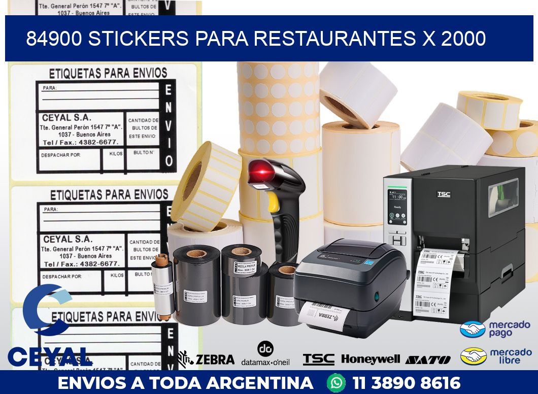 84900 STICKERS PARA RESTAURANTES X 2000