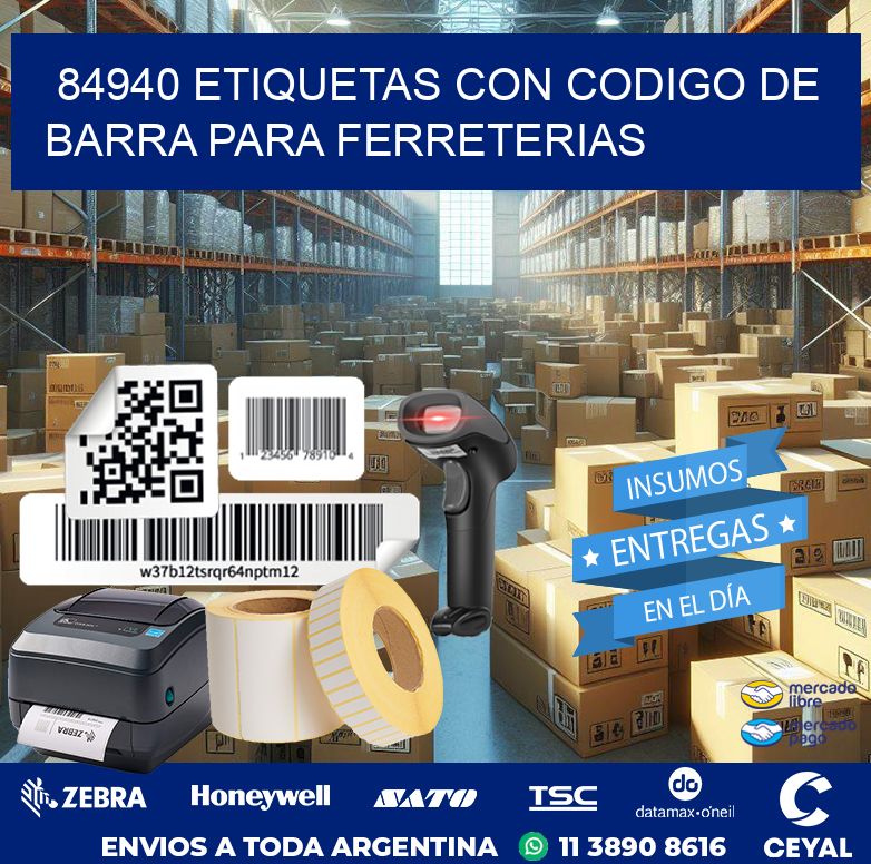 84940 ETIQUETAS CON CODIGO DE BARRA PARA FERRETERIAS