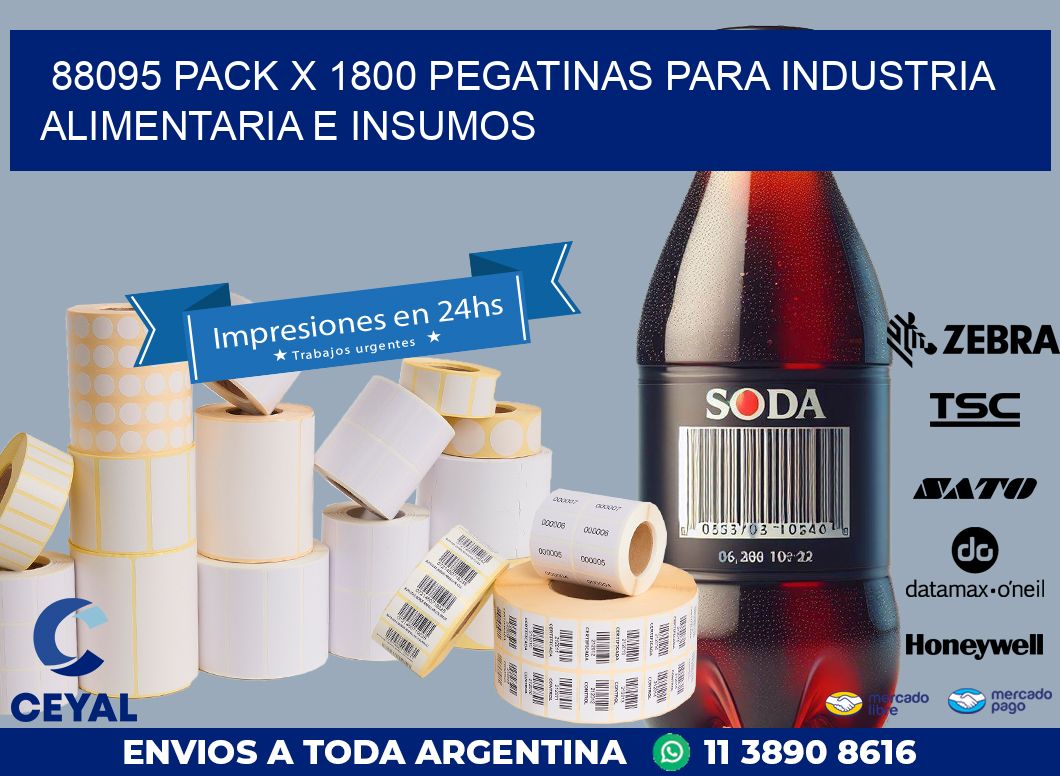 88095 PACK X 1800 PEGATINAS PARA INDUSTRIA ALIMENTARIA E INSUMOS