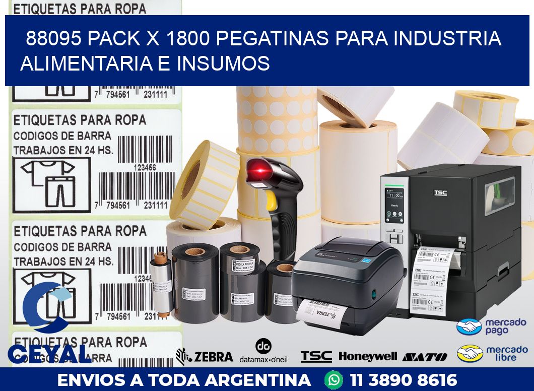 88095 PACK X 1800 PEGATINAS PARA INDUSTRIA ALIMENTARIA E INSUMOS