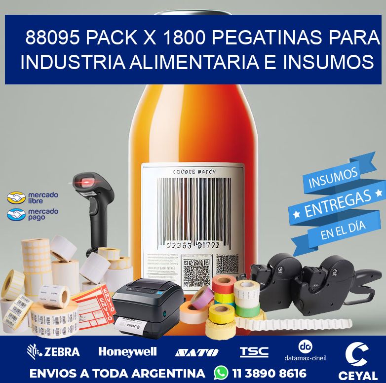 88095 PACK X 1800 PEGATINAS PARA INDUSTRIA ALIMENTARIA E INSUMOS