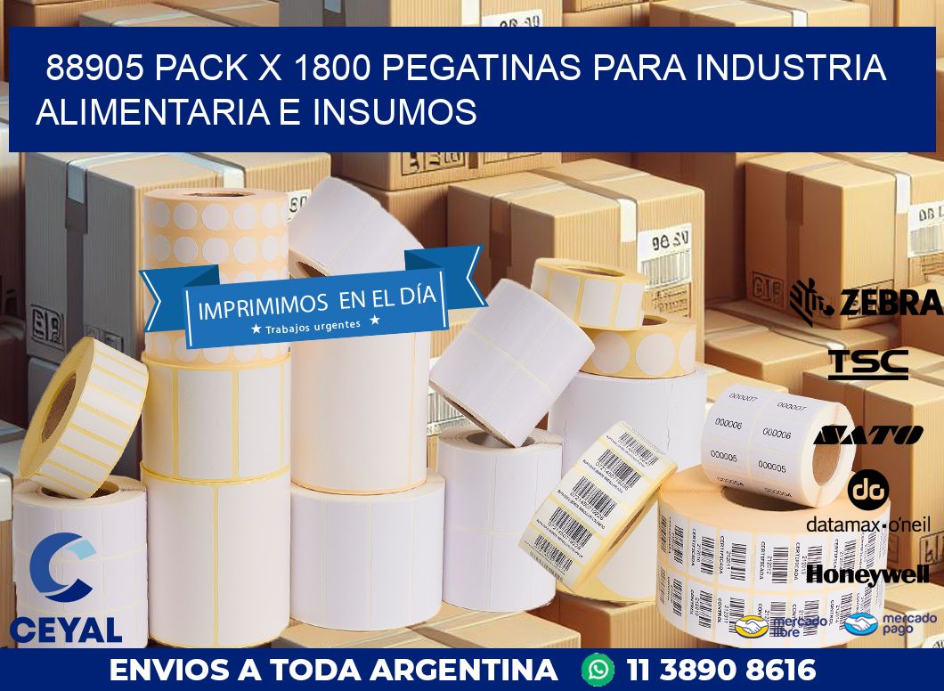 88905 PACK X 1800 PEGATINAS PARA INDUSTRIA ALIMENTARIA E INSUMOS