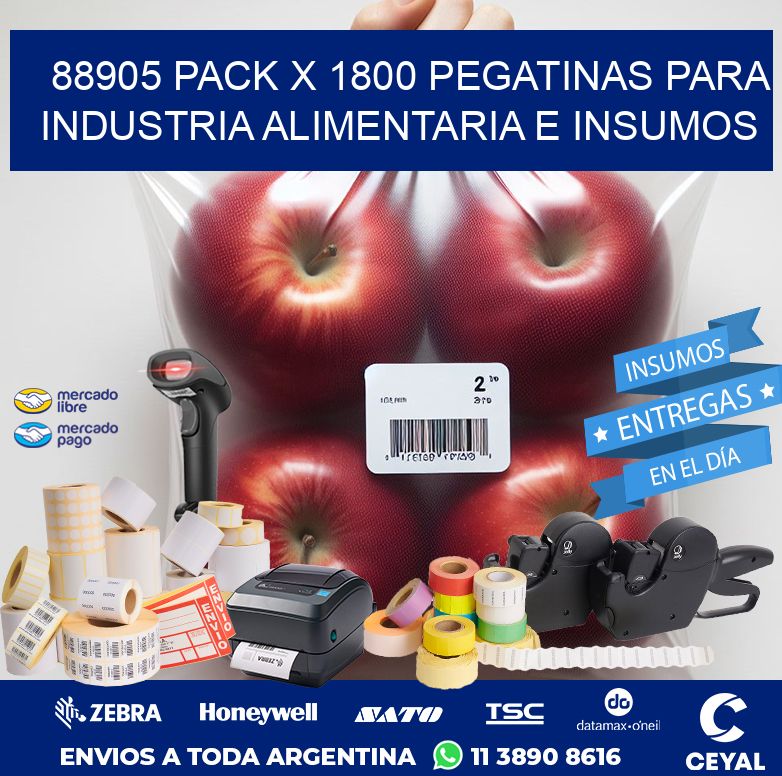 88905 PACK X 1800 PEGATINAS PARA INDUSTRIA ALIMENTARIA E INSUMOS