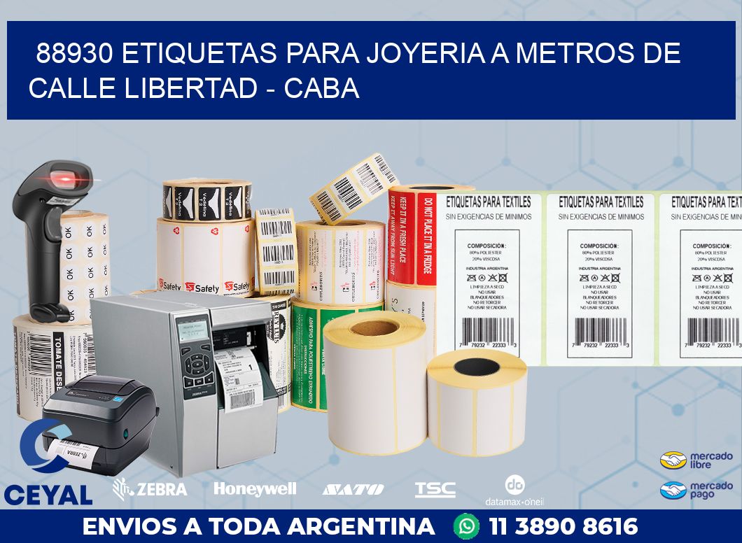 88930 ETIQUETAS PARA JOYERIA A METROS DE CALLE LIBERTAD - CABA