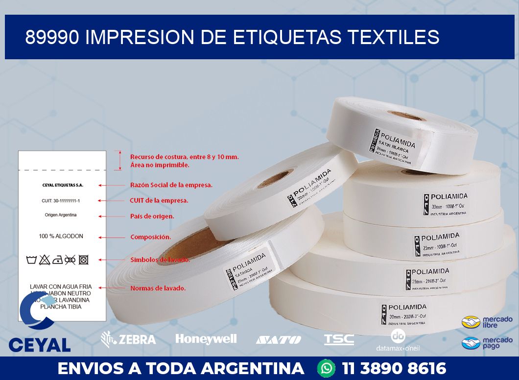 89990 IMPRESION DE ETIQUETAS TEXTILES