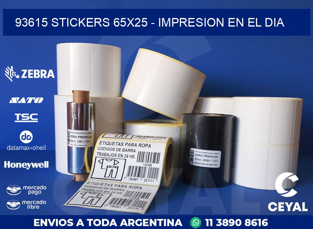 93615 STICKERS 65x25 - IMPRESION EN EL DIA