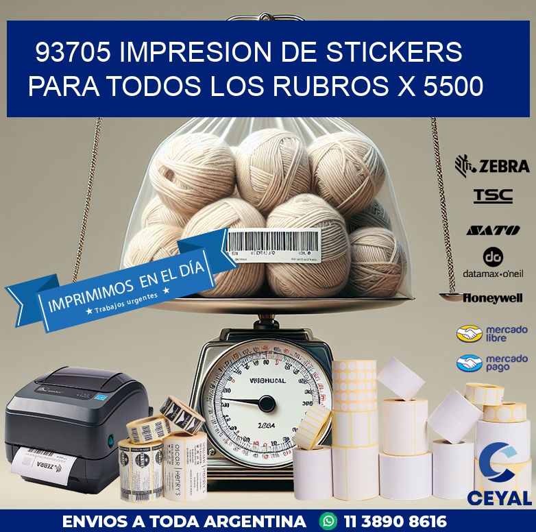 93705 IMPRESION DE STICKERS PARA TODOS LOS RUBROS X 5500